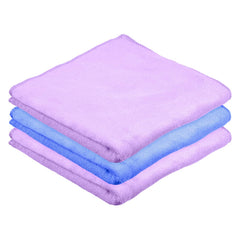 Kuber Industries Cleaning Towel 550 Gsm | Reusable Cleaning Cloths For Kitchen, Duster & Home Cleaning Towel Hanging Loop - Pack Of 3 (Blue & Purple)