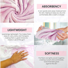 Enrich Homes Bath Towels 550 Gsm | For Women Large Size Absorbent Microfiber Bath Towel 2x Softer Than Cotton Towels (Light Pink)