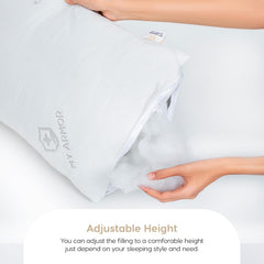 Microfiber Bed Pillows For Sleeping With Removable Zipper Cover - 26x17 Inches | White Pillows, Rectangular Shape, Easy Maintenance, Superior Softness, Best Pillow - Pack Of 4