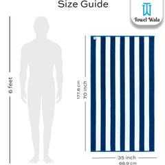 Towel Wala Striped Soft Turkish Cotton Large Bath Towel 450 Gsm | For Men & Women (Pack Of 5)