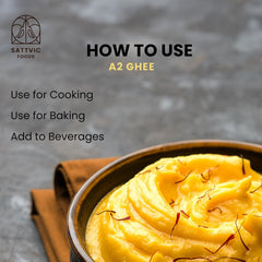 100% Natural A2 Bilona Churned Cow Ghee By Sattvic Foods | Traditional Bilona Method, Grass Fed Cows Homemade Ghee Good For Brain Health | (1 Litre) 33.8 Ounce | Jar Pack