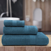 Sassoon Anatolia Bath + Hand & Face Towel 900 Gsm (Teal) - Pack Of 3