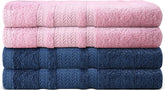 Hampton Home Linens Cotton Hand Towel 800 Gsm | Soft, Absorbent & Quick-Dry Towels Durable & Luxurious Bathroom Towels - Pink & Blue (Pack Of 4)