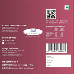 Teabox Hibiscus Cinnamon Clove Green Tea - 50 Pyramid Tea Bags | Natural Hibiscus, Cinnamon & Clove - Antioxidant Rich, Improves Immunity | Low Caffeine, 0% Bitterness