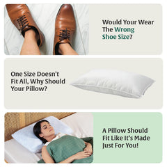Memory Foam Pillow For Neck & Shoulder Pain, Pillow XXL King Size - 5 Inch | Orthopedic Bed Pillow For Back, Side & Stomach Sleepers - Cervical Pillow For Sleeping, Sky-Blue - Set Of 2