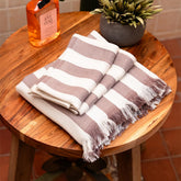 Debaans Bamboo 1 Bath & 2 Hand Towels 800 Gsm | 100% Bamboo, Quick Dry, Lightweight Towels (Plum Stripe)- Set Of 3