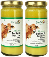 Natural A2 Certified Sahiwal Desi Cow Ghee By Birdie Superfoods | Rich In Nutrients Flavor Healthy Desi Ghee | 500ml (250ml * 2) 16.9 Ounce | Glass Bottle