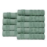 Mush Bamboo Face Towel Set 100% Bamboo 550 Gsm | Face Towel For Women & Men Small Towels For Face & Hand | Set Of 9 - Olive Green