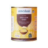 100% Natural A2 Cultured Desi Cow Ghee By Anveshan | High In Vitamins A, D & Healthy Bilona Method Desi Ghee Good For Dishes | (400ml) 13.5 Ounce | Tin Pack