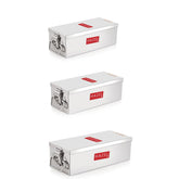Stainless Steel Jewellery Box Organisers For Women, Cash Box For Home & Shop Counter With Locking System & Glossy Finish, Set Of 3