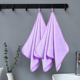 Linear Microfiber Hand Towel 240 Gsm | Highly Absorbent Hand Towels For Bathroom Soft Hand Microfiber Towel For Men & Women (Purple)- Pack Of 2