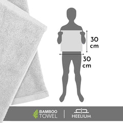 Heelium Bamboo Face Towel 600 Gsm | Ultra Absorbent & Odour-Free 3x Softer Than Cotton Towels | Pack Of 3 -Light Grey, Grey & Peach