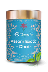 Udyan Tea Assam Exotic Chai - 100gm, 3.5 Ounce | Rich & Flavorful Chai - Premium Blend Of Fresh Tea Leaves | Traditional Indian Recipe - Natural Ingredients, High Caffeine Tea Leaf