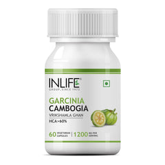 Inlife Garcinia Cambogia Capsules Fruit Extract With 60% Hca, Ayurveidc Herbal Supplement For Men & Women,1200mg | 60 Vegetarian Capsules 100gm 0.2lbs