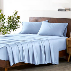 100% Egyptian Cotton Flat Bedsheet For King Size With 2 Pillow Cover - 102 X 110 Inches, Light Blue | Ideal For Large Beds In Homes, Hotels, Guest Rooms & Villas