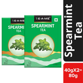 TE-A-ME Spearmint Tea - Pack Of 2 X 40gm, 1.4 Ounce Each | Spearmint Leaves Tea For PCOS, PCOD & Facial Hair Management - Caffeine Free, Biodegradable