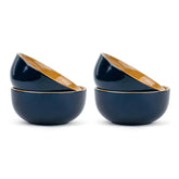 Ceramic Bowl Set Of 4 Pieces For Snacks - 330ml Each, Midnight Blue | Maggie Bowl, Noodle Bowl With Glossy Finish - Premium Stoneware | Microwave Safe & Dishwasher Safe
