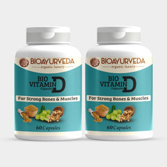 Bioayurveda Bio Vitamin - D Capsule For Strong Bones And Muscles | 60 Capsules , 100gm 0.2lbs, Each Pack Of 2