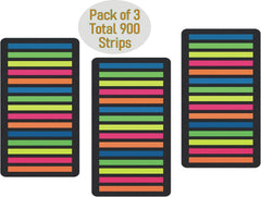 Sticky Index Tabs Label Highlighter Strips, Transparent Flags Notes Stickers - Packs Of 3
