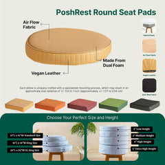 Round Chair Cushion Pad, Memory Foam Pillow, Sitting Pillow, Standard Size - 16 Inch | High-Resilience Pillow, Hip Support & Back Pain Relief | Seat Cushion For Office Chair - Set Of 1