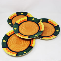 Boho Fiesta Ceramic Dinner Plates Set Of 6 - Multicolor, 10 Inches, 6 Pieces | Hand Painted Full Ceramic Plates For Dinner - Microwave Safe & Dishwasher Safe