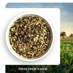 Teabox Fresh & Strong Assam Masala Chai Tea - 250gm, 8.8 Ounce | Strong Assam CTC Enriched With Cardamom, Cinnamon, Clove, Ginger, Black Pepper - Caffeine Free