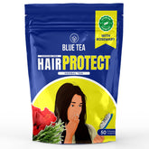 Blue Tea Caffeine Free Hair Protect Herbal Tea - 50 Pyramid Tea Bags In Zip Lock Pack | Antioxidants Support, Hair Protection - Gluten Free