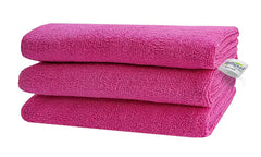 Softspun Microfiber Cloth 450 Gsm | Thick Lint & Streak-Free Multipurpose Cloths Automotive Microfibre Towels (3 Pcs) - Pink