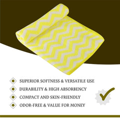 Kuber Industries Super Absorbent & Reusable Microfibre Face Towel 1800 Gsm (Plain Royal Yellow) - Pack Of 24