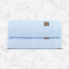 Spread Spain Bamboo Hand Towel 360 Gsm | Ultra Soft Absorbent & Quick Dry Towel For Daily Use, Gym, Pool, Travel, Sports & Yoga Set of 2 (Light Blue)