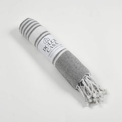 Dolce Casa 100% Cotton Turkish Fouta Towel 400 Gsm | Extra Large Full Size Cotton Bath Towel (Dark Grey)