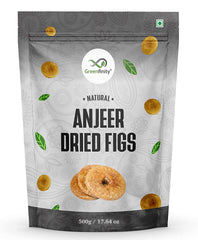 Natural Dried Figs Afghani Anjeer By GreenFinity 1kg, (500gm*2) Each | Natural Sweet Flavor Anjeer Dry Fruits Anjeer | 17.6 Ounce Each