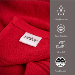 Himêya 100% Cotton Bath Towels 380 Gsm | Large Size Bath Towel For Men & Women (Spanish Red)
