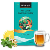 TE-A-ME Mint, Lemon & Ginger Revive Green Tea - 100 Tea Bags | Boosts Immunity & Metabolism - 100% Natural Ingredients