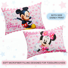 Microfiber Pillows For Bed, Soft Pillow For Sleeping, Disney Print - Pink - 16 X 24 Inch | Washable & Neck Support Pillows | For Sleeping Bedroom & Living Room, Suitable For All Sleepers