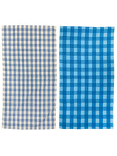 Athom Trendz Living Eco Saviour Premium Cotton Bath Towel 400 Gsm Blue Checkers & S Blue Big Checks- Pack Of 2