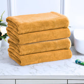 Black Gold The Finer Touch Premium Microfiber Bath Towels 1600 Gsm | Lightweight Ultra-Soft Fade Resistant (Yellow) - 4 Pcs