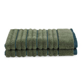 Spaces 100% Cotton Hand Towel 400 Gsm | High Loft Ribbed Texture High Absorbency Hand Towel - Dark Green
