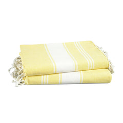 Lane Linen Large Turkish Beach Towel 699 Gsm | Lightweight Towel For Adults Oversized Pool Towels, Absorbent, Quick Dry Durable Sand Proof Beach Towel - Yellow (2 Pack)