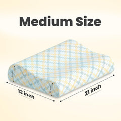 Cervical Pillow, Ventilated Cooling Gel Memory Foam Pillow, Mustard & Grey - Medium Size | Orthopedic Pillow Neck Support Pillow For Sleeping, Neck & Shoulder Pain, Long Lasting - Pack Of 1