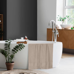 Boutiquo 100% Cotton Bath Towel 500 Gsm | Compact Quick Dry Lightweight Soft & Highly Absorbent Large Size Bath Towel - Tan