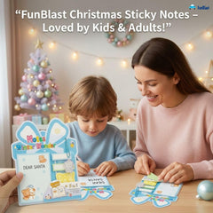 Christmas Sticky Notes - 30 Small Sticky, 30 Medium Sticky | Stationery Gift For Student - Blue