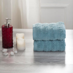 Maspar 100% Cotton Casper Hand Towel 500 Gsm (Blue) - 2 Pcs
