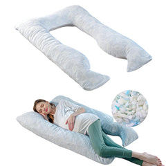 Full Body Pillow, U Shaped Pregnancy Pillow For Pregnant Women, Light Sky Blue | Maternity Pillow For Pregnancy Sleeping | Belly Support Pillow - Gift For Expectant Mother, Washable Cover