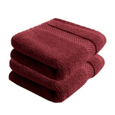 100% Cotton Hand Towel 400 Gsm | Super Soft, Absorbent, Quick Dry Hand Towel (Maroon) - Pack Of 2