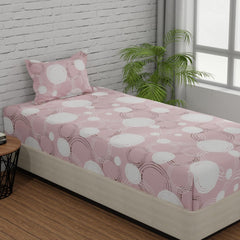 Beautiful Single Bedsheet With 1 Pillow Cover - 55 X 88 Inches, Pastel Peach | Cotton Bedsheet Is Naturally Comfortable