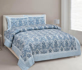 1 Queen Size Bedsheet For Double Bed With 2 Pillow Covers (90 X 108 Inches) Dark Blue | Premium Cotton Material - Ideal For House, Hotel, Guest House