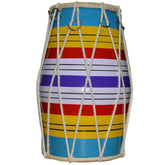 Musical Dholak For Kids & Babies - Multicolor | Perfectly Symmetric Round Dholak - Dholak For Festival, Wedding, Satsang | Very Easy To Tune