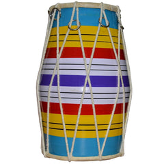 Musical Dholak For Kids & Babies - Multicolor | Perfectly Symmetric Round Dholak - Dholak For Festival, Wedding, Satsang | Very Easy To Tune
