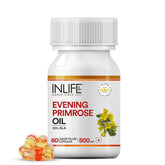 Inlife Evening Primrose Oil Capsules 500mg 10% Gamma Lionlenic Acid, Supplement For Hair & Skin | 60 Liquid Filled Capsules 100gm 0.2lbs